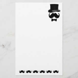 Mustache lakan i pappra brevpapper