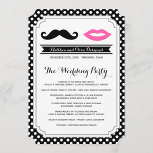 Mustache & Läppar Bröllopsprogram Program