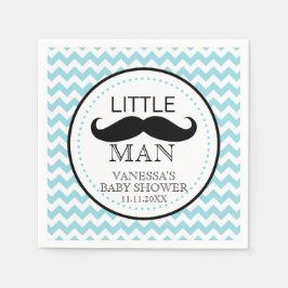 Mustache Lil'Little Man Baby Shower Theme Boy Pappersservett