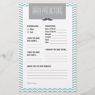 Mustache/Little Man Baby-predikkort