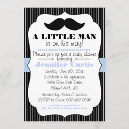 Mustache Little Man Baby Shower-inbjudan Inbjudningar