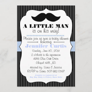 Mustache Little Man Baby Shower-inbjudan Inbjudningar