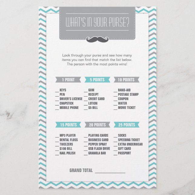 Mustache/Little Man What's in your Purse Game (Framsida)