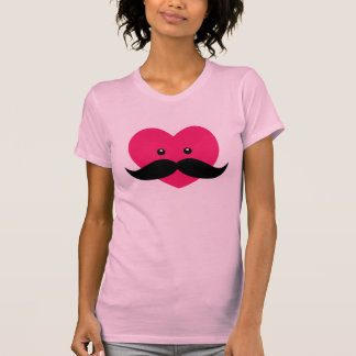 Mustache med sött rosa hjärta tröja