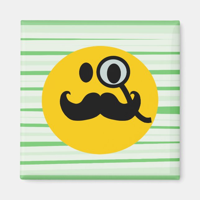 Mustache monocle magnet (Framsidan)