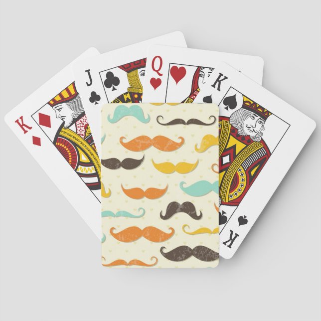 Mustache mönster 3 casinokort (Baksidan)