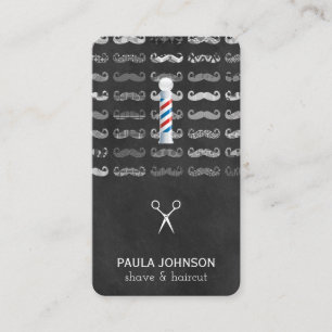 Mustache Mönster Barber Pole Visitkort