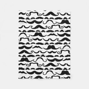 Mustache Mönster Fleecefilt