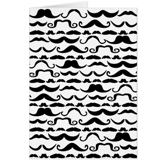 Mustache Mönster Hälsningskort (Framsidan)