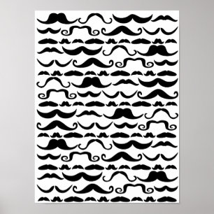 Mustache Mönster Poster