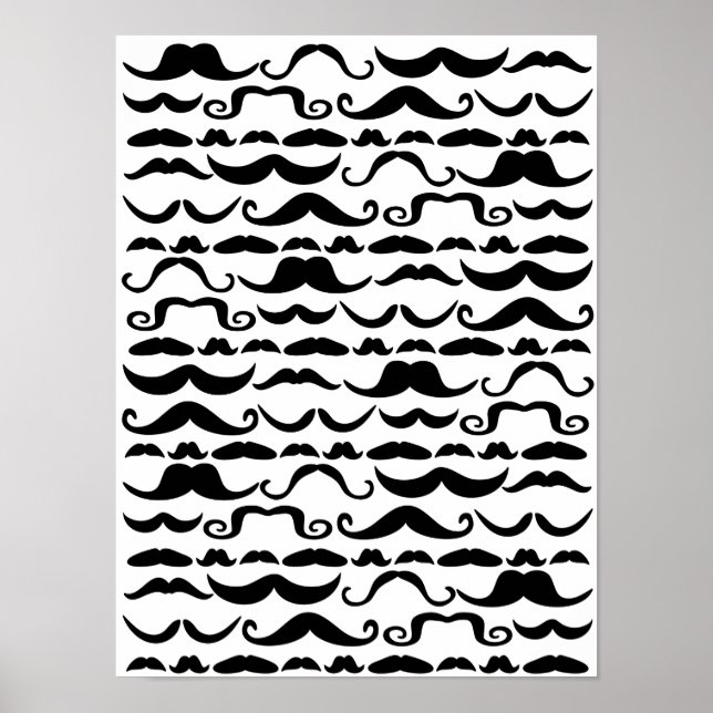 Mustache Mönster Poster (Framsidan)