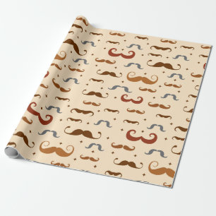 Mustache Mönster Presentpapper