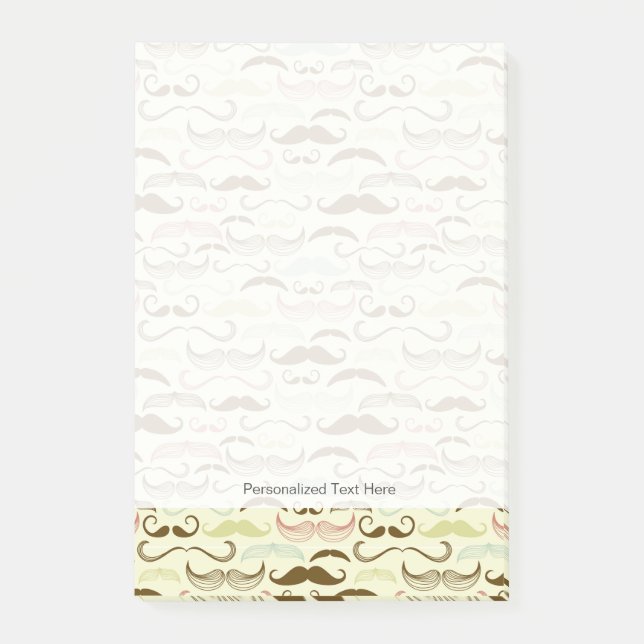 Mustache mönster, stil 4 post-it block (Framsida)