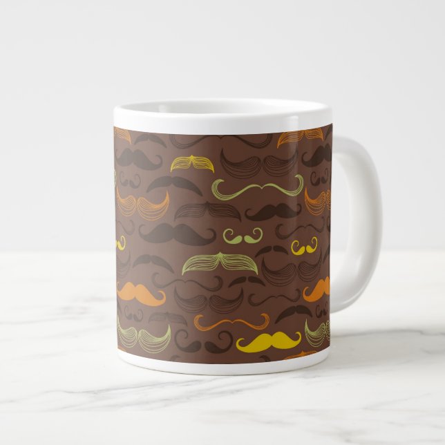 Mustache mönster, stil 5 jumbo mugg (Framsida höger)