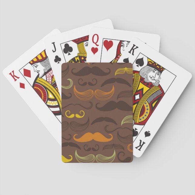 Mustache mönster, stil 5 spelkort (Baksidan)