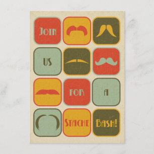 Mustache Mustache 40:e födelsedagsinbjudan Inbjudningar