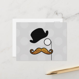 Mustache, Mustache, Stache, Monocle, Bowlareare Ha Vykort