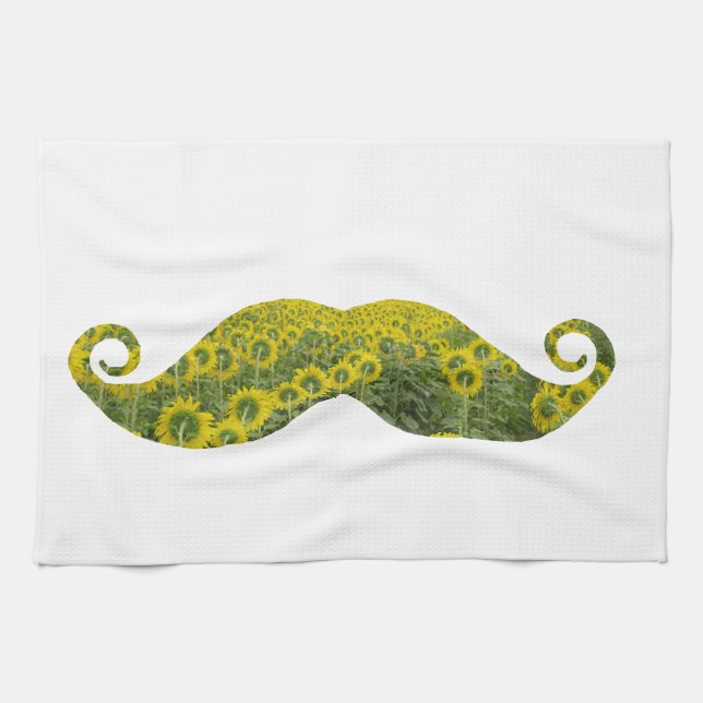 Mustache Natural Tea Towel 40,6 cm x 61 cm Kökshandduk (Horisontell)