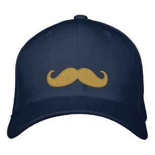 Mustache Navy Broderad Keps