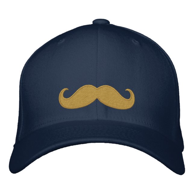 Mustache Navy Broderad Keps (Framsida)