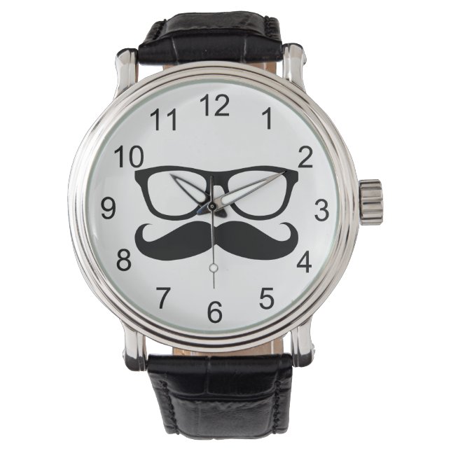 Mustache Nerd Armbandsur (Framsida)