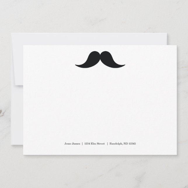 Mustache Note-kort Anteckningskort (Framsida)