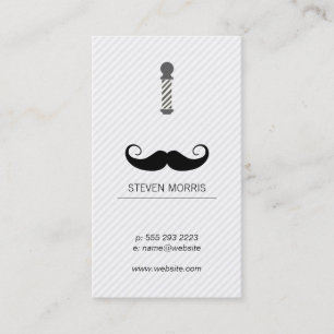 Mustache och Barber Blade och Barber Pole Visitkort