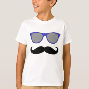 Mustache och Blue Sunglasses Humor Tee Shirt
