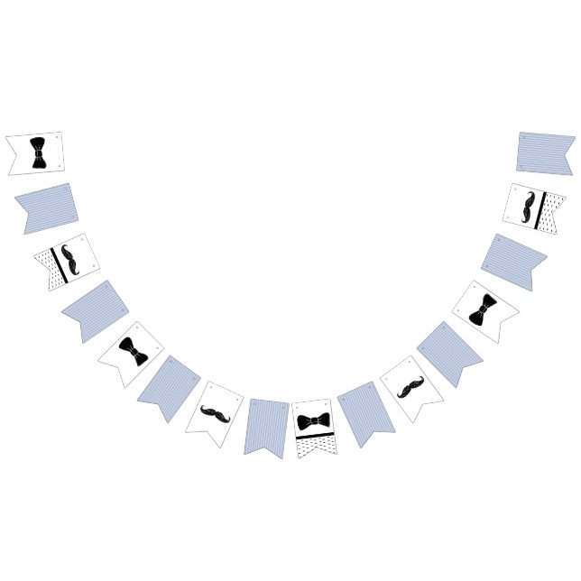 Mustache och Bow Tie Banner Vimplar (Alla)