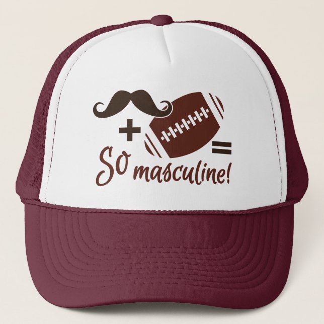 Mustache och Football hat - välj färg Truckerkeps (Framsida)
