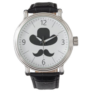 Mustache och hat armbandsur