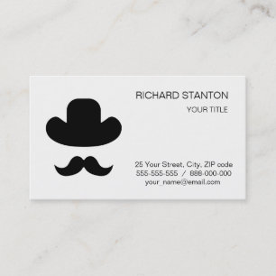 Mustache och hat visitkort