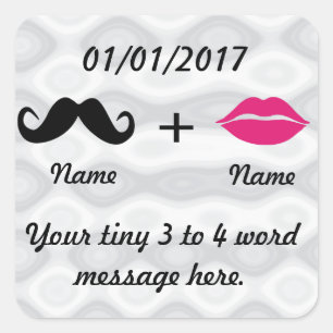Mustache och Läppar CustomizeABLEs Fyrkantigt Klistermärke