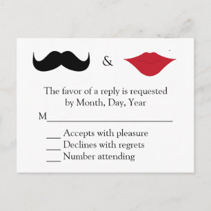 Mustache och läppar OSA Inbjudan Vykort