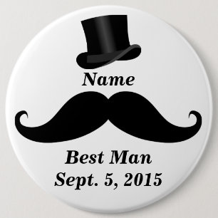 Mustache och Pin-Back-knapp i Top hat Knapp