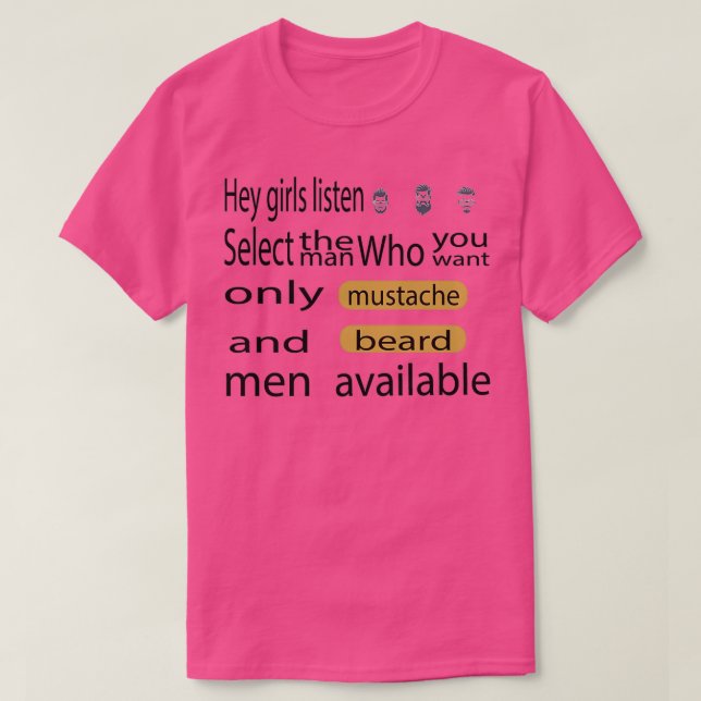 Mustache och skägg manar finns tillgängliga Classi T Shirt (Design framsida)