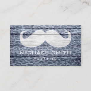 Mustache på Leopard Wood Struktur #3 Visitkort