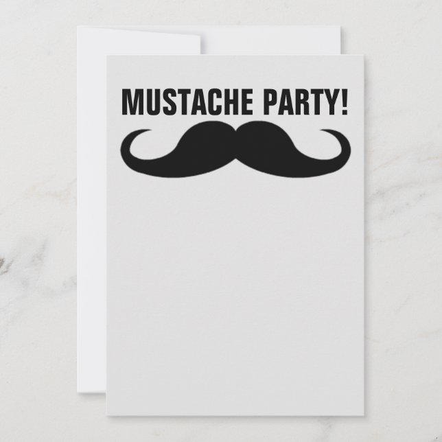 MUSTACHE PARTY! INBJUDANDEN. PERSONALISERA INBJUDNINGAR (Framsida)