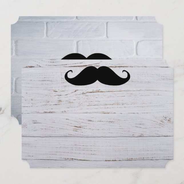 Mustache Party Shower Designer Destiny Destiny's Inbjudningar (Fram/baksida)