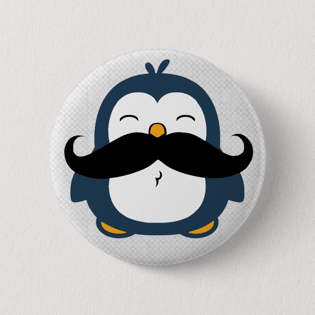 Mustache Penguin Knapp (Framsida)