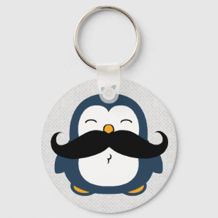 Mustache Penguin Nyckelring