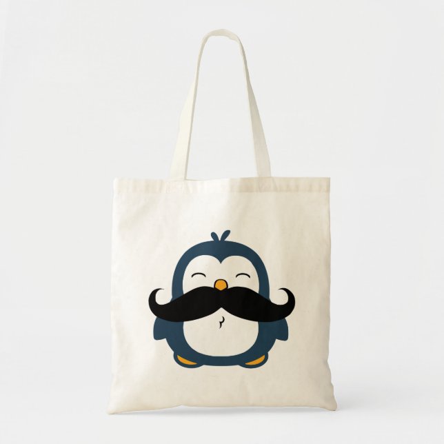 Mustache Penguin Tygkasse (Framsidan)