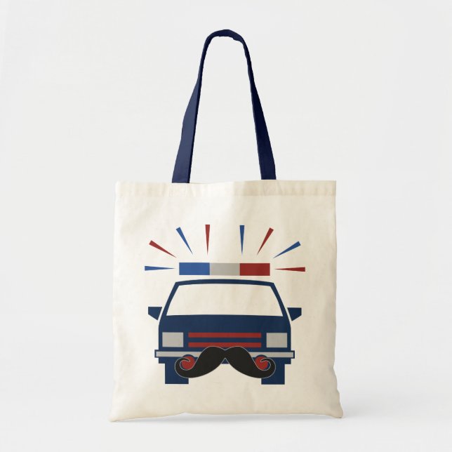 Mustache Police anpassningsbar bag - välj stil & f Tygkasse (Framsidan)
