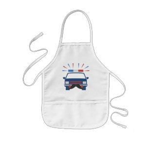 Mustache Police apron - välj stil & färg Barnförkläde