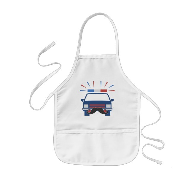 Mustache Police apron - välj stil & färg Barnförkläde (Framsidan)