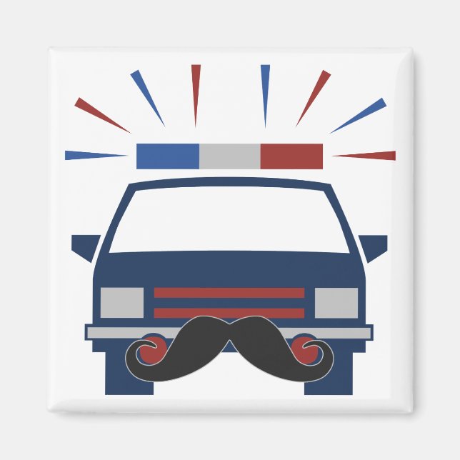 Mustache Police magnet (Framsidan)