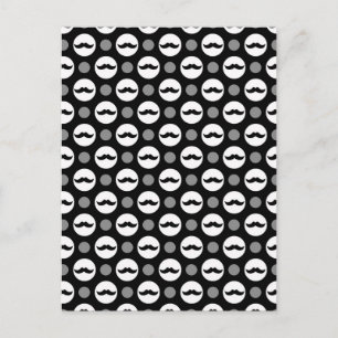 Mustache Polka dots Vykort