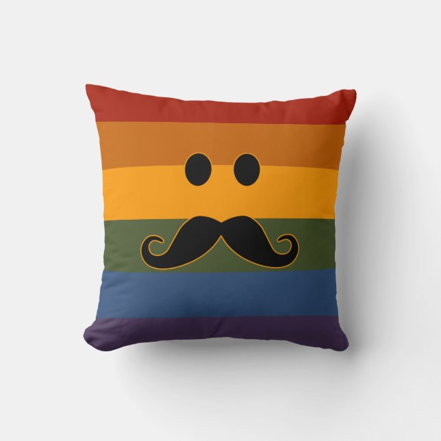 Mustache Pride anpassningsbar dekorativ kudde (Framsida)