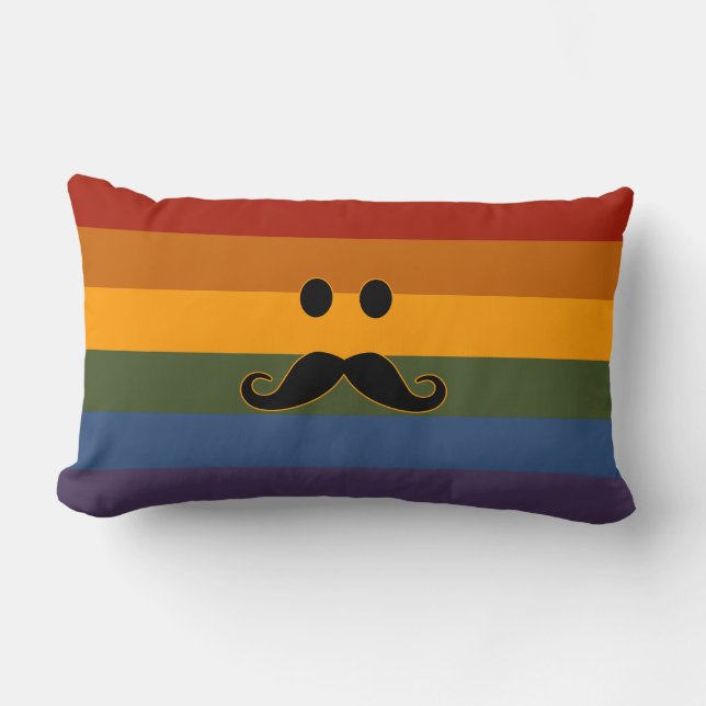 Mustache Pride anpassningsbar dekorativ kudde (Framsida)