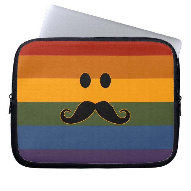 Mustache Pride anpassningsbar laptop sleeve (Framsidan)